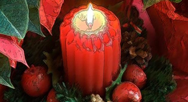 Mesa en Navidad. Las velas