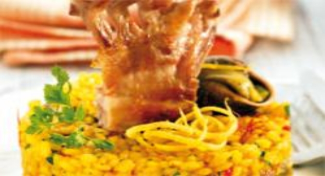 Arroz y conejo con caracoles serranos