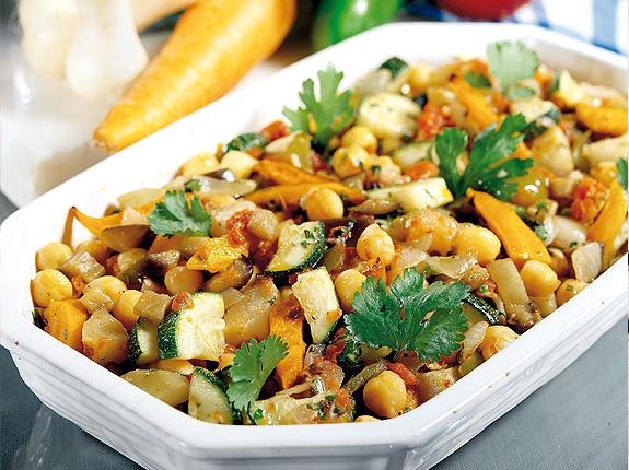 Garbanzos y verdura