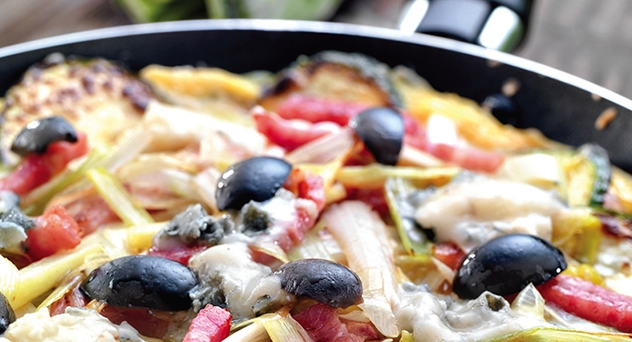Tortilla de calabacín con gorgonzola