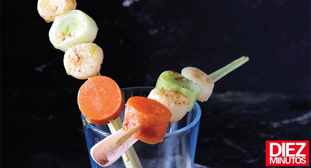 Brochetas de zamburiñas