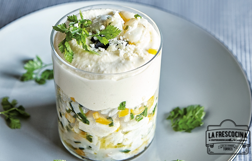 Crema de bacalao skrei y coliflor