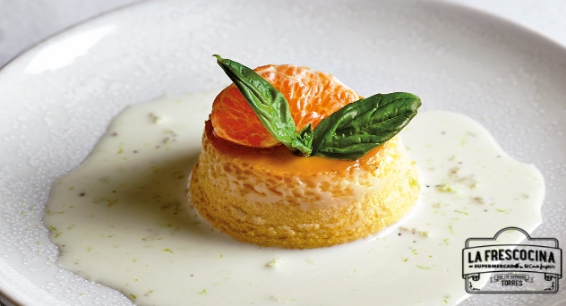 Flan de clementina y chocolate blanco