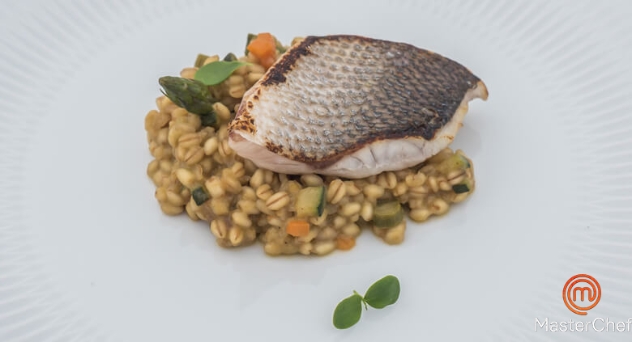 MasterChef 6: Lubina con risotto de trigo tierno y verduras