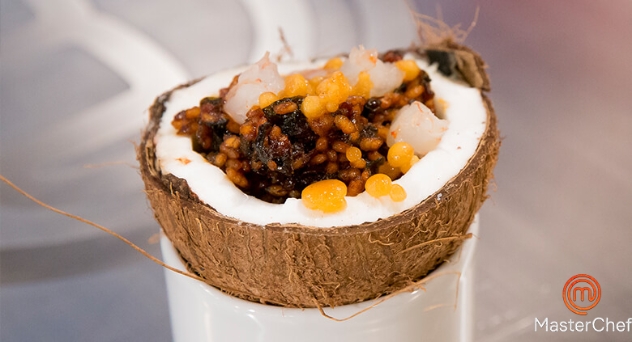 MasterChef 6: Arroz con agua de coco, alga wakame y langostino