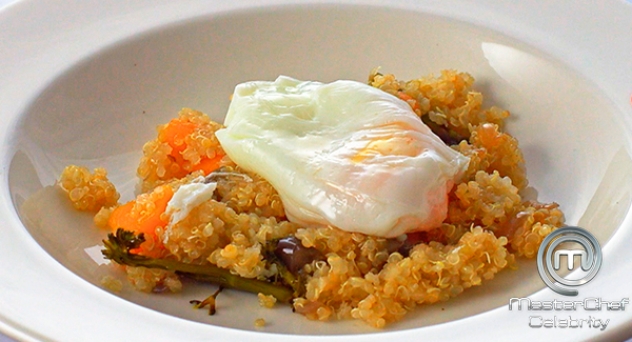 MasterChef Celebrity 3: Wok de quinoa y verduras con huevo poché