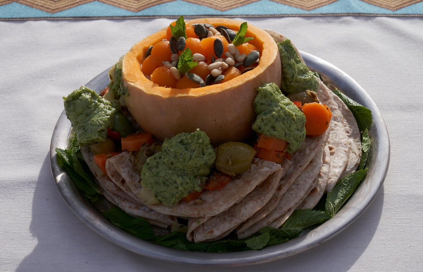 MasterChef celebrity 7: Calabaza alejandrina, moretum, torta de espelta y aceitunas aliñadas