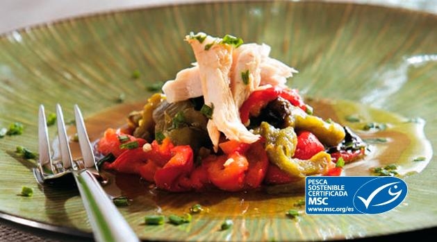 Timbal de pimientos con ventresca de bonito